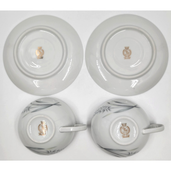 Vita Craft Avenaire Flat Cup & Saucer Wheat Silver Germany Coffee Tea Set of 2 - Picture 8 of 8